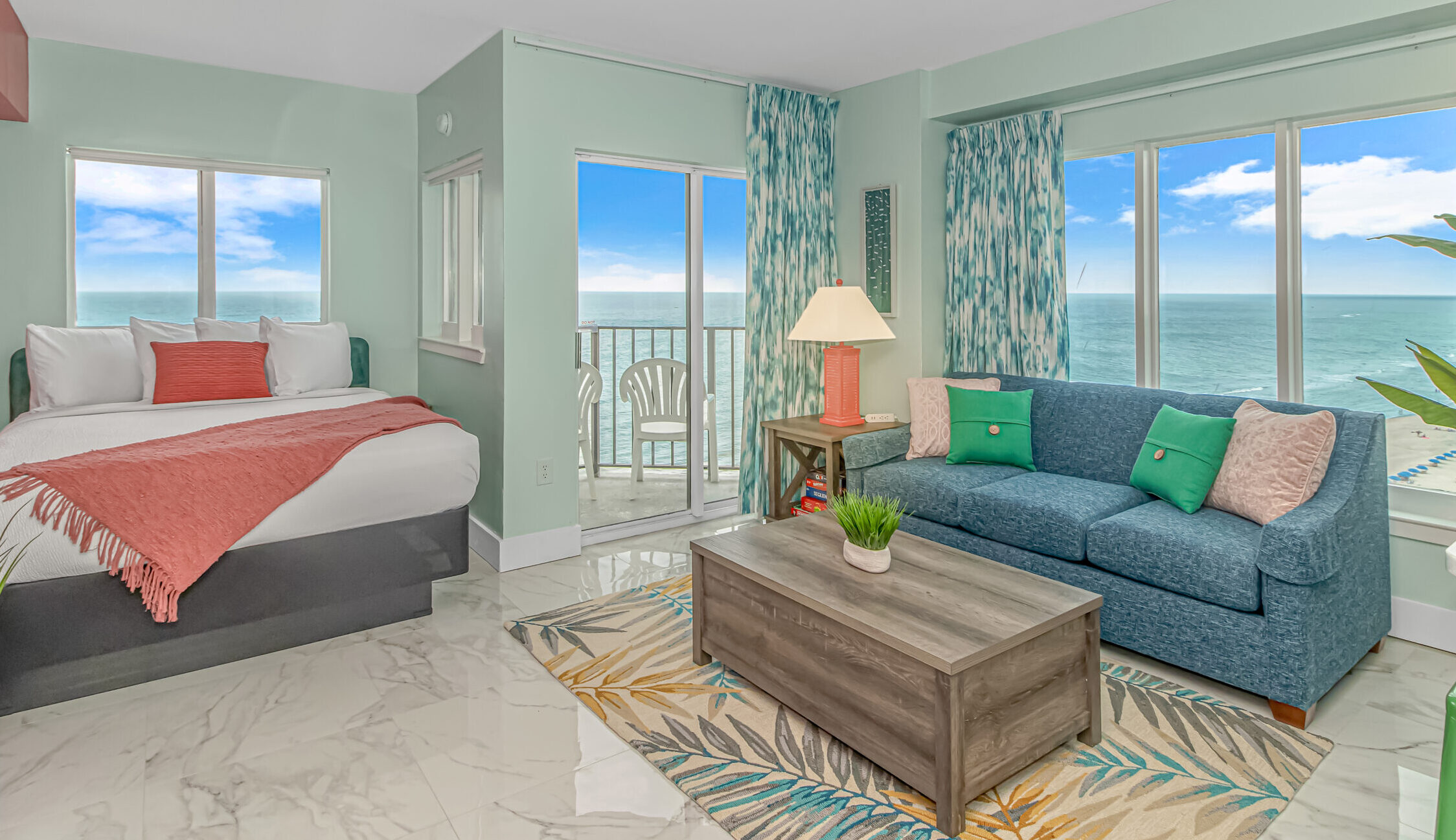 studio condo with beach views